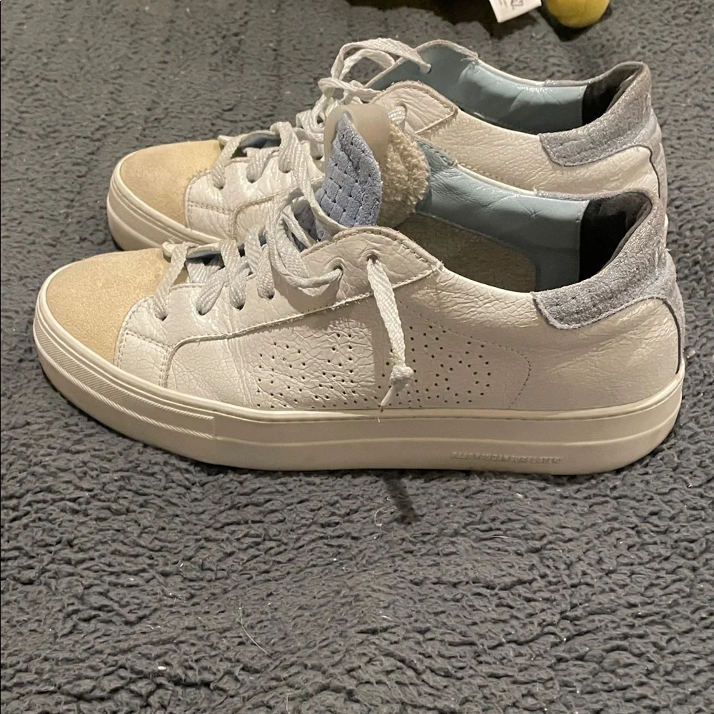 P448 Cream and Gray Casual Sneakers Platforms 42